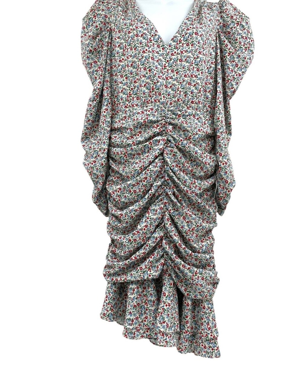 Notes Du Nord Dress Womens 38 Floral Ruffle Ruched Naya Puff Sleeve Symphony - Picture 5 of 16